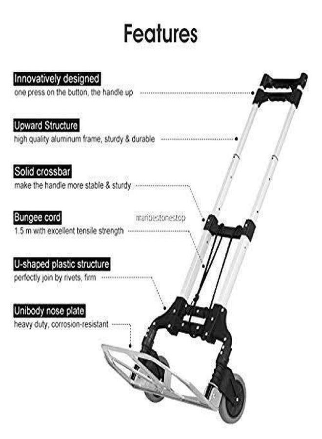 DASNDAS 80 kg Heavy Duty Sack Truck Folding Portable Hand Truck Hand Industrial Trolley - Image 4